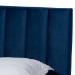 Baxton Studio Clare Glam and Luxe Navy Blue Velvet Fabric Upholstered Full Size Panel Bed with Channel Tufted Headboard - BSOCF8747X-Navy Blue Velvet-Full