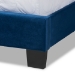 Baxton Studio Clare Glam and Luxe Navy Blue Velvet Fabric Upholstered Full Size Panel Bed with Channel Tufted Headboard - BSOCF8747X-Navy Blue Velvet-Full
