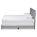 Baxton Studio Clare Glam and Luxe Grey Velvet Fabric Upholstered Queen Size Panel Bed with Channel Tufted Headboard - BSOCF8747X-Grey Velvet-Queen