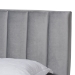 Baxton Studio Clare Glam and Luxe Grey Velvet Fabric Upholstered Queen Size Panel Bed with Channel Tufted Headboard - BSOCF8747X-Grey Velvet-Queen