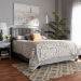 Baxton Studio Clare Glam and Luxe Grey Velvet Fabric Upholstered Queen Size Panel Bed with Channel Tufted Headboard - BSOCF8747X-Grey Velvet-Queen