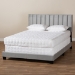 Baxton Studio Clare Glam and Luxe Grey Velvet Fabric Upholstered Queen Size Panel Bed with Channel Tufted Headboard - BSOCF8747X-Grey Velvet-Queen