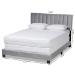 Baxton Studio Clare Glam and Luxe Grey Velvet Fabric Upholstered Queen Size Panel Bed with Channel Tufted Headboard - BSOCF8747X-Grey Velvet-Queen