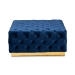 Baxton Studio Verene Glam and Luxe Royal Blue Velvet Fabric Upholstered Gold Finished Square Cocktail Ottoman - BSOTSF-6690-Royal Blue/Gold-Otto