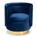 Baxton Studio Saffi Glam and Luxe Royal Blue Velvet Fabric Upholstered Gold Finished Swivel Accent Chair - BSOTSF-6653-Royal Blue/Gold-CC