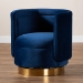 Baxton Studio Saffi Glam and Luxe Royal Blue Velvet Fabric Upholstered Gold Finished Swivel Accent Chair - BSOTSF-6653-Royal Blue/Gold-CC