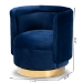 Baxton Studio Saffi Glam and Luxe Royal Blue Velvet Fabric Upholstered Gold Finished Swivel Accent Chair - BSOTSF-6653-Royal Blue/Gold-CC