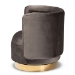 Baxton Studio Saffi Glam and Luxe Grey Velvet Fabric Upholstered Gold Finished Swivel Accent Chair - BSOTSF-6653-Grey/Gold-CC