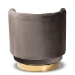 Baxton Studio Saffi Glam and Luxe Grey Velvet Fabric Upholstered Gold Finished Swivel Accent Chair - BSOTSF-6653-Grey/Gold-CC