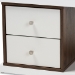 Baxton Studio Rune Modern and Contemporary Two-Tone White and Walnut Brown Finished 2-Drawer Bookcase - BSODV 9990-00-Columbia/White-Bookcase