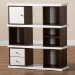 Baxton Studio Rune Modern and Contemporary Two-Tone White and Walnut Brown Finished 2-Drawer Bookcase - BSODV 9990-00-Columbia/White-Bookcase