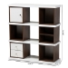 Baxton Studio Rune Modern and Contemporary Two-Tone White and Walnut Brown Finished 2-Drawer Bookcase - BSODV 9990-00-Columbia/White-Bookcase
