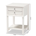 Baxton Studio Willow Modern Transitional White Finished 2-Drawer Wood End Table - BSOSR1801426-White-ET