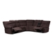 Baxton Studio Sabella Modern and Contemporary Chocolate Brown Fabric Upholstered 7-Piece Reclining Sectional Sofa - BSORX038A-Chocolate Brown-SF