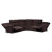 Baxton Studio Sabella Modern and Contemporary Chocolate Brown Fabric Upholstered 7-Piece Reclining Sectional Sofa - BSORX038A-Chocolate Brown-SF