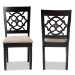 Baxton Studio Renaud Modern and Contemporary Sand Fabric Upholstered and Espresso Brown Finished Wood 2-Piece Dining Chair Set Set - BSORH332C-Sand/Dark Brown-DC-2PK