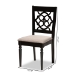 Baxton Studio Renaud Modern and Contemporary Sand Fabric Upholstered and Espresso Brown Finished Wood 2-Piece Dining Chair Set Set - BSORH332C-Sand/Dark Brown-DC-2PK