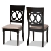 Baxton Studio Lucie Modern and Contemporary Sand Fabric Upholstered and Espresso Brown Finished Wood 2-Piece Dining Chair Set Set