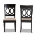 Baxton Studio Lucie Modern and Contemporary Sand Fabric Upholstered and Espresso Brown Finished Wood 2-Piece Dining Chair Set Set - BSORH333C-Sand/Dark Brown-DC-2PK