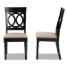 Baxton Studio Lucie Modern and Contemporary Sand Fabric Upholstered and Espresso Brown Finished Wood 2-Piece Dining Chair Set Set - BSORH333C-Sand/Dark Brown-DC-2PK