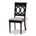 Baxton Studio Lucie Modern and Contemporary Sand Fabric Upholstered and Espresso Brown Finished Wood 2-Piece Dining Chair Set Set - BSORH333C-Sand/Dark Brown-DC-2PK