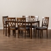 Baxton Studio Augustine Modern and Contemporary Grey Fabric Upholstered and Walnut Brown Finished Wood 7-Piece Dining Set - BSORH316C-Grey/Walnut-7PC Dining Set