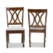 Baxton Studio Augustine Modern and Contemporary Grey Fabric Upholstered and Walnut Brown Finished Wood 2-Piece Dining Chair Set Set - BSORH316C-Grey/Walnut-DC-2PK