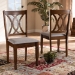 Baxton Studio Augustine Modern and Contemporary Grey Fabric Upholstered and Walnut Brown Finished Wood 2-Piece Dining Chair Set Set - BSORH316C-Grey/Walnut-DC-2PK