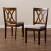 Baxton Studio Augustine Modern and Contemporary Grey Fabric Upholstered and Walnut Brown Finished Wood 2-Piece Dining Chair Set Set - BSORH316C-Grey/Walnut-DC-2PK