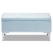 Baxton Studio Mabel Modern and Contemporary Transitional Light Blue Velvet Fabric Upholstered Silver Finished Storage Ottoman - BSOWS-20093-Light Blue Velvet/Silver-Otto