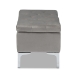Baxton Studio Mabel Modern and Contemporary Transitional Grey Velvet Fabric Upholstered Silver Finished Storage Ottoman - BSOWS-20093-Grey Velvet/Silver-Otto