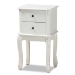 Baxton Studio Sophia Classic and Traditional French White Finished Wood 2-Drawer End Table
