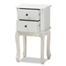 Baxton Studio Sophia Classic and Traditional French White Finished Wood 2-Drawer End Table - BSOHL7A-A110-2 DW ET