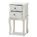 Baxton Studio Sophia Classic and Traditional French White Finished Wood 2-Drawer End Table - BSOHL7A-A110-2 DW ET
