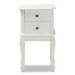 Baxton Studio Sophia Classic and Traditional French White Finished Wood 2-Drawer End Table - BSOHL7A-A110-2 DW ET