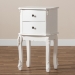 Baxton Studio Sophia Classic and Traditional French White Finished Wood 2-Drawer End Table - BSOHL7A-A110-2 DW ET