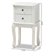 Baxton Studio Sophia Classic and Traditional French White Finished Wood 2-Drawer End Table - BSOHL7A-A110-2 DW ET