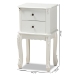 Baxton Studio Sophia Classic and Traditional French White Finished Wood 2-Drawer End Table - BSOHL7A-A110-2 DW ET