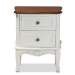 Baxton Studio Darlene Classic and Traditional French White and Cherry Brown Finished Wood 2-Drawer End Table - BSOJY-132054-2 DW ET