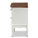Baxton Studio Darlene Classic and Traditional French White and Cherry Brown Finished Wood 2-Drawer End Table - BSOJY-132054-2 DW ET