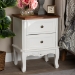 Baxton Studio Darlene Classic and Traditional French White and Cherry Brown Finished Wood 2-Drawer End Table - BSOJY-132054-2 DW ET