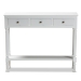 Baxton Studio Calvin Classic and Traditional French Farmhouse White Finished Wood 3-Drawer Entryway Console Table - BSOWERPL-02-White-Console