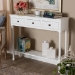 Baxton Studio Calvin Classic and Traditional French Farmhouse White Finished Wood 3-Drawer Entryway Console Table - BSOWERPL-02-White-Console