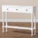 Baxton Studio Calvin Classic and Traditional French Farmhouse White Finished Wood 3-Drawer Entryway Console Table - BSOWERPL-02-White-Console