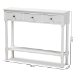 Baxton Studio Calvin Classic and Traditional French Farmhouse White Finished Wood 3-Drawer Entryway Console Table - BSOWERPL-02-White-Console