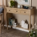 Baxton Studio Calvin Classic and Traditional French Farmhouse Oak Brown Finished Wood 3-Drawer Entryway Console Table - BSOWERPL-01-Brown-Console