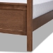 Baxton Studio Natasha Modern and Contemporary Grey Fabric Upholstered and Walnut Brown Finished Wood King Size Platform Canopy Bed - BSOMG0021-Gray/Walnut-King