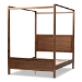 Baxton Studio Veronica Modern and Contemporary Walnut Brown Finished Wood Queen Size Platform Canopy Bed