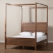 Baxton Studio Veronica Modern and Contemporary Walnut Brown Finished Wood Queen Size Platform Canopy Bed - BSOMG0021-1-Walnut-Queen