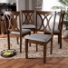 Baxton Studio Augustine Modern and Contemporary Grey Fabric Upholstered and Walnut Brown Finished Wood 4-Piece Dining Chair Set Set - BSORH316C-Grey/Walnut-DC-4PK